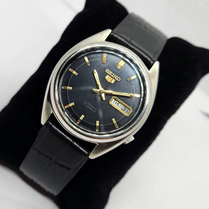 Vintage 1976 Original Seiko 5 Automatic 6309-8840 Black face 17 Jewels Day-Date Japanese Men's Wrist Watch OG231