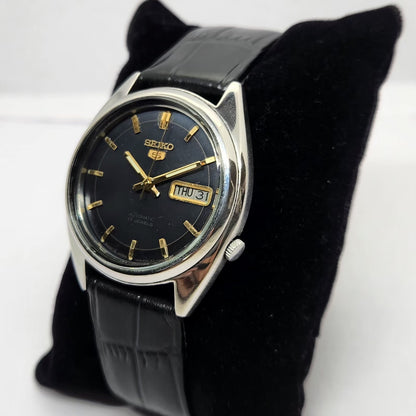 Vintage 1976 Original Seiko 5 Automatic 6309-8840 Black face 17 Jewels Day-Date Japanese Men's Wrist Watch OG231