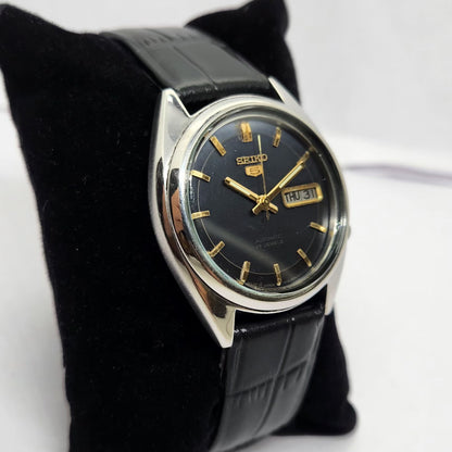 Vintage 1976 Original Seiko 5 Automatic 6309-8840 Black face 17 Jewels Day-Date Japanese Men's Wrist Watch OG231