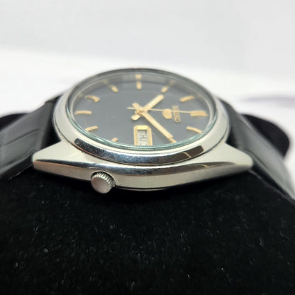Vintage 1976 Original Seiko 5 Automatic 6309-8840 Black face 17 Jewels Day-Date Japanese Men's Wrist Watch OG231