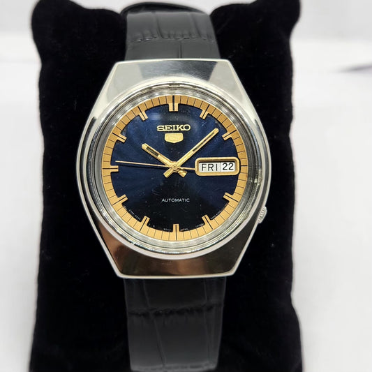 Vintage 1983 Original Seiko 5 Automatic 6309-8840 Blue face 17 Jewels Day-Date Japanese Men's Wrist Watch OG232