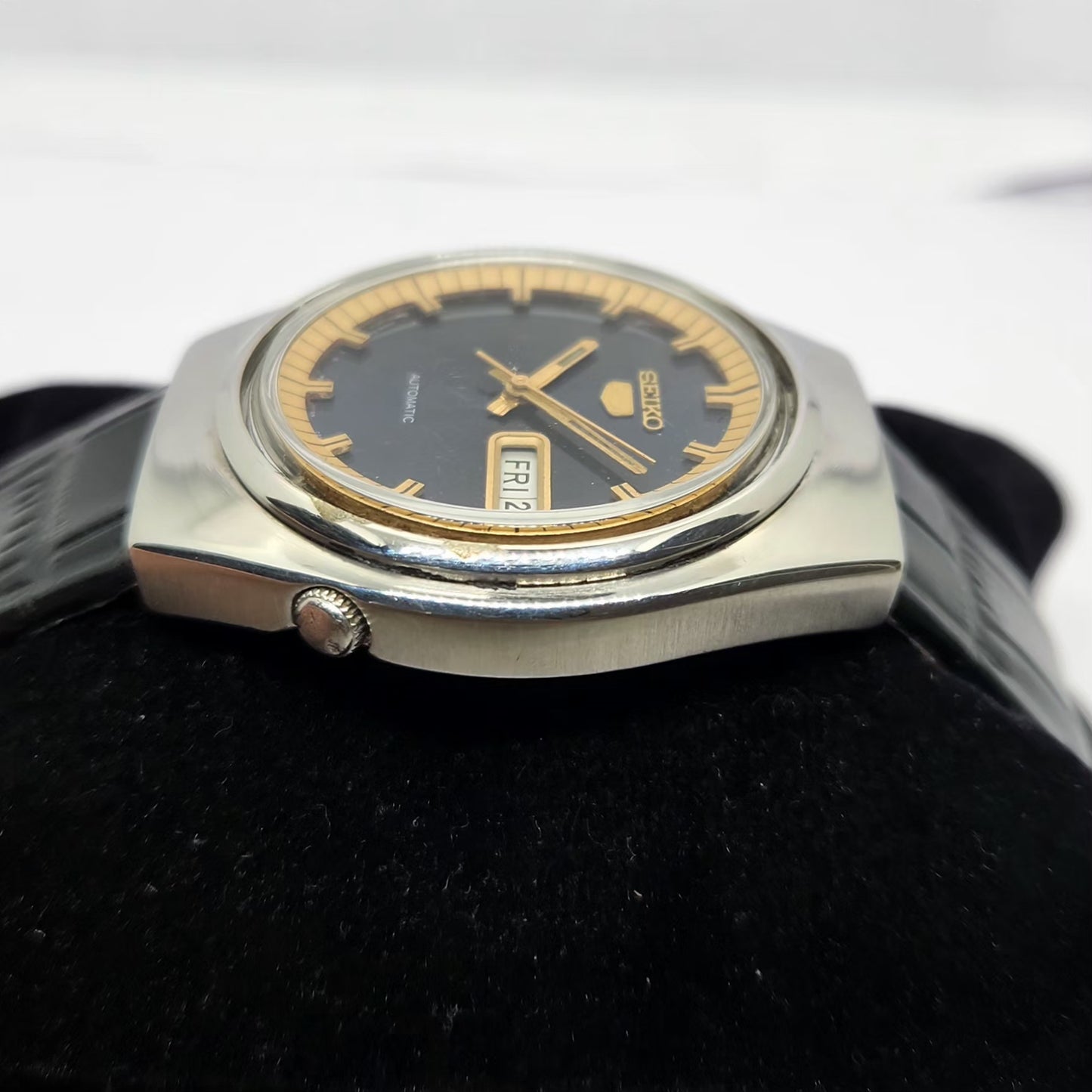 Vintage 1983 Original Seiko 5 Automatic 6309-8840 Blue face 17 Jewels Day-Date Japanese Men's Wrist Watch OG232