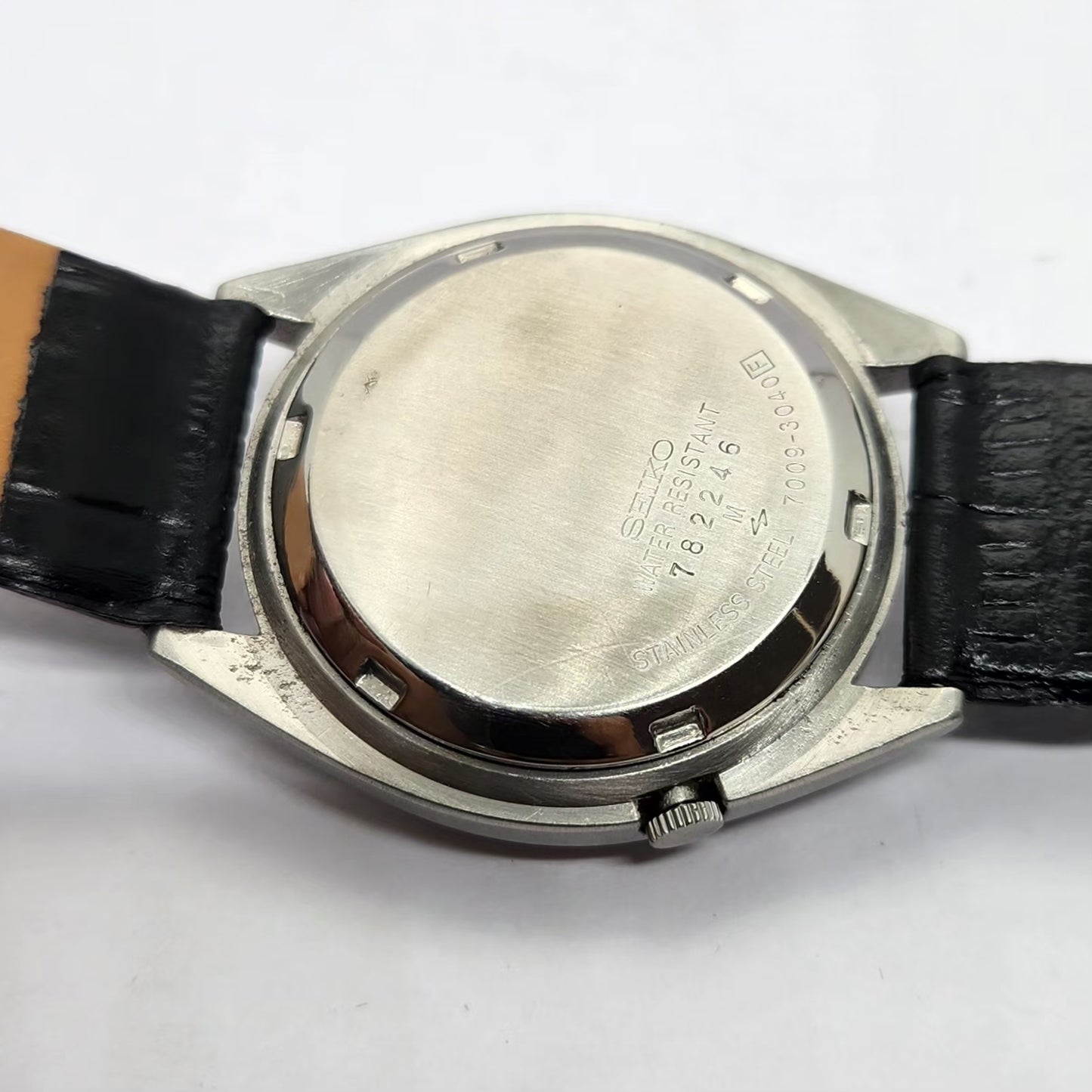Vintage 1977 Original Seiko 5 Automatic 7009-3040 Black face 17 Jewels Day-Date Japanese Men's Wrist Watch OG234