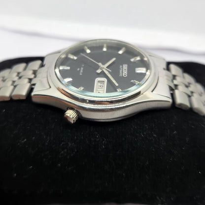 Vintage 1985 Original Seiko 5 Automatic 7009-6001 Black face 17 Jewels Day-Date Japanese Men's Wrist Watch OG237