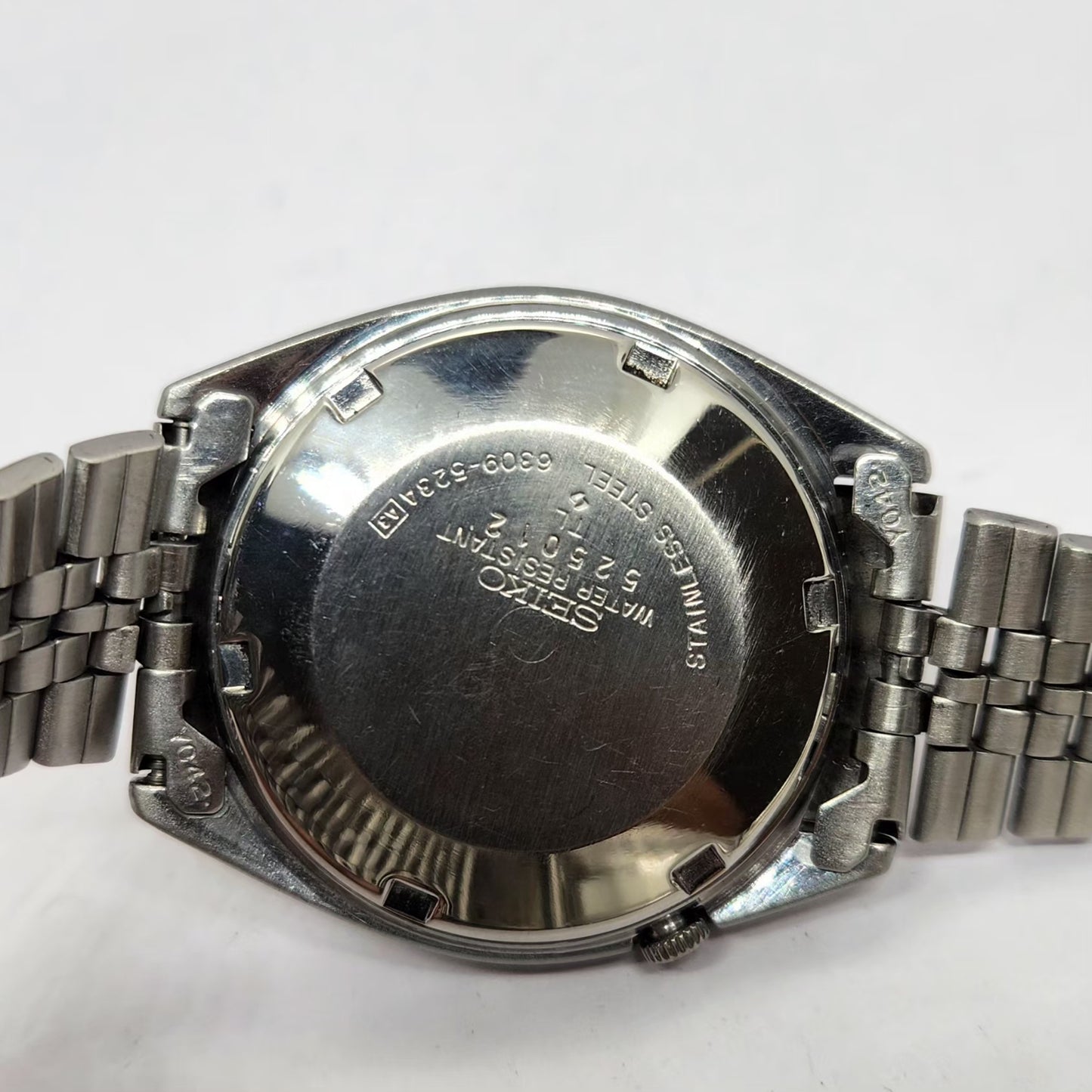 Vintage 1985 Original Seiko 5 Automatic 6309-523A Black face 17 Jewels Day-Date Japanese Men's Wrist Watch OG238