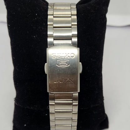 Vintage 1980 Original Seiko 5 Automatic 7S26 Black face 21 Jewels Day-Date Japanese Men's Wrist Watch OG240