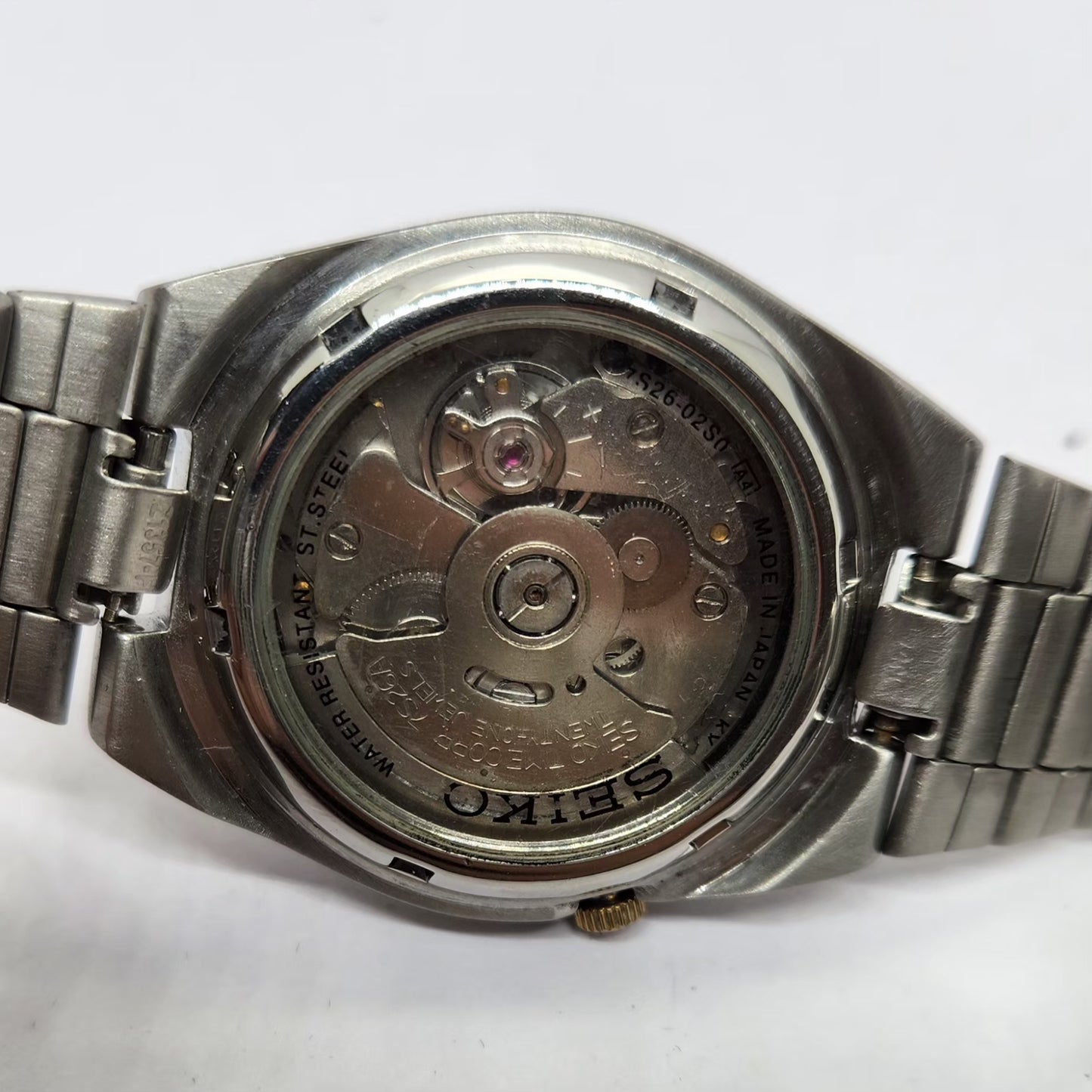 Vintage 1980 Original Seiko 5 Automatic 7S26 Black face 21 Jewels Day-Date Japanese Men's Wrist Watch OG240