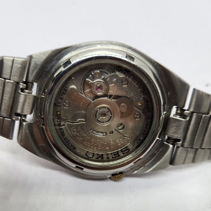 Vintage 1980 Original Seiko 5 Automatic 7S26 Black face 21 Jewels Day-Date Japanese Men's Wrist Watch OG240