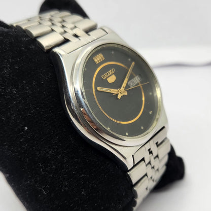 Vintage 1982 Original Seiko 5 Automatic 7009-3171 Black face 17 Jewels Day-Date Japanese Men's Wrist Watch OG241