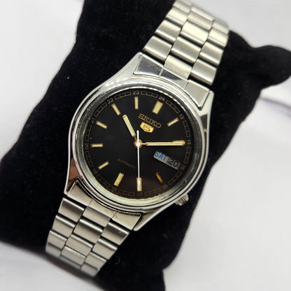 Vintage 1978 Original Seiko 5 Automatic 7009-3101 Black face 17 Jewels Day-Date Japanese Men's Wrist Watch OG242