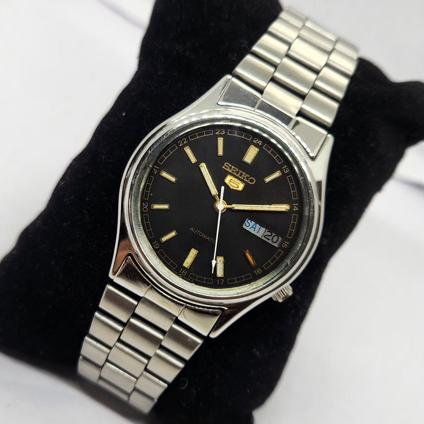 Vintage 1978 Original Seiko 5 Automatic 7009-3101 Black face 17 Jewels Day-Date Japanese Men's Wrist Watch OG242