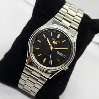 Vintage 1978 Original Seiko 5 Automatic 7009-3101 Black face 17 Jewels Day-Date Japanese Men's Wrist Watch OG242