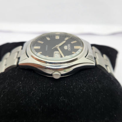Vintage 1984 Original Seiko 5 Automatic 6309-7320 Black face 17 Jewels Day-Date Japanese Men's Wrist Watch OG245