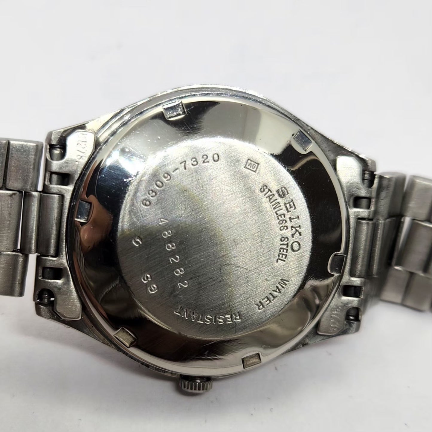 Vintage 1984 Original Seiko 5 Automatic 6309-7320 Black face 17 Jewels Day-Date Japanese Men's Wrist Watch OG245
