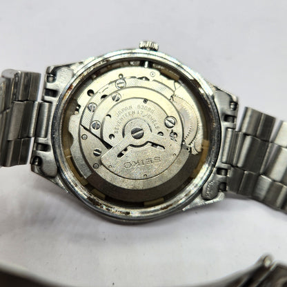 Vintage 1984 Original Seiko 5 Automatic 6309-7320 Black face 17 Jewels Day-Date Japanese Men's Wrist Watch OG245