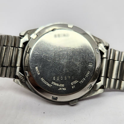 Vintage 1996 Original Seiko 5 Automatic 7s26-3040 Silver face 17 Jewels Day-Date Japanese Men's Wrist Watch OG246