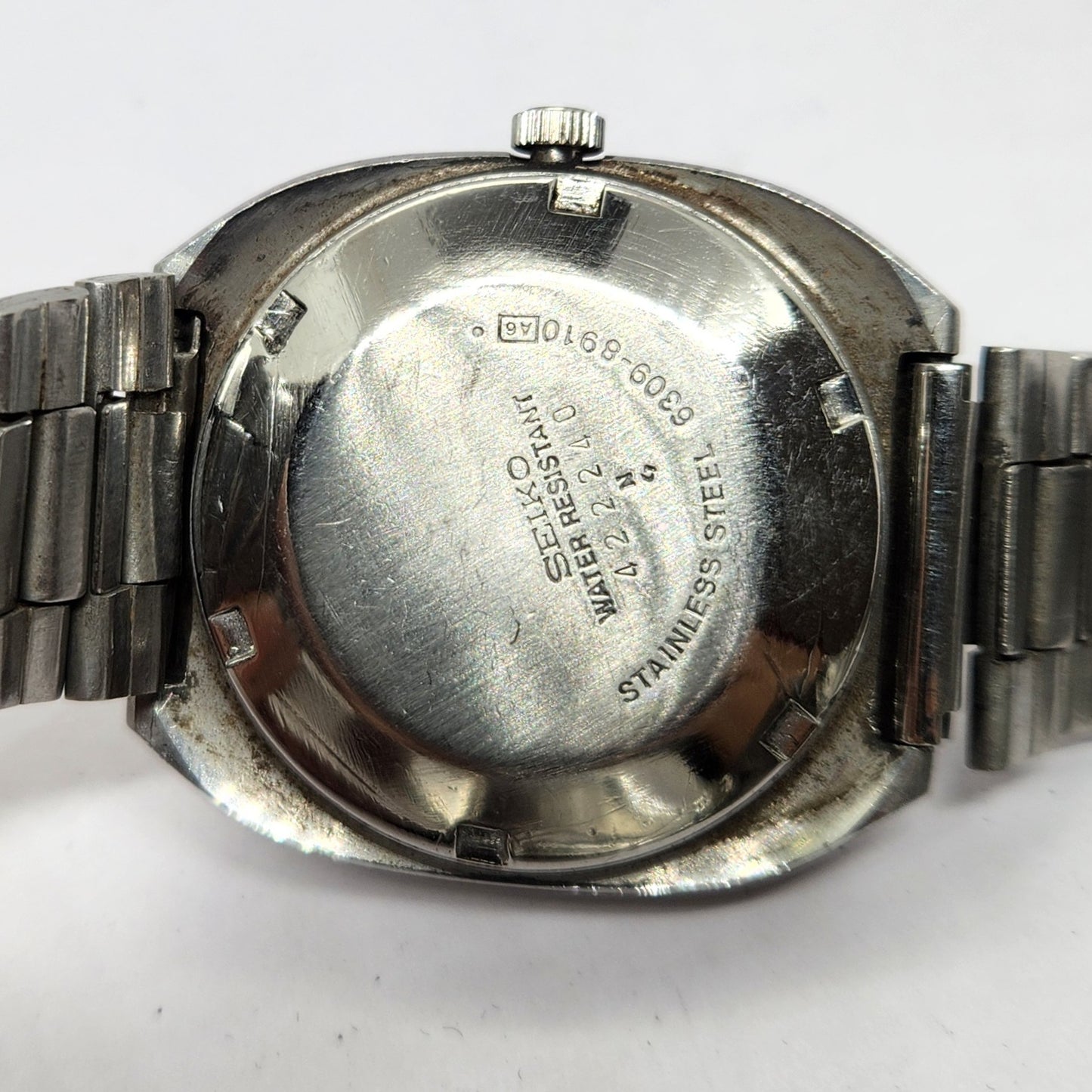 Vintage 1984 Mod Seiko 5 Automatic 6309-8910 White face 17 Jewels Day-Date Japanese Men's Wrist Watch OG248