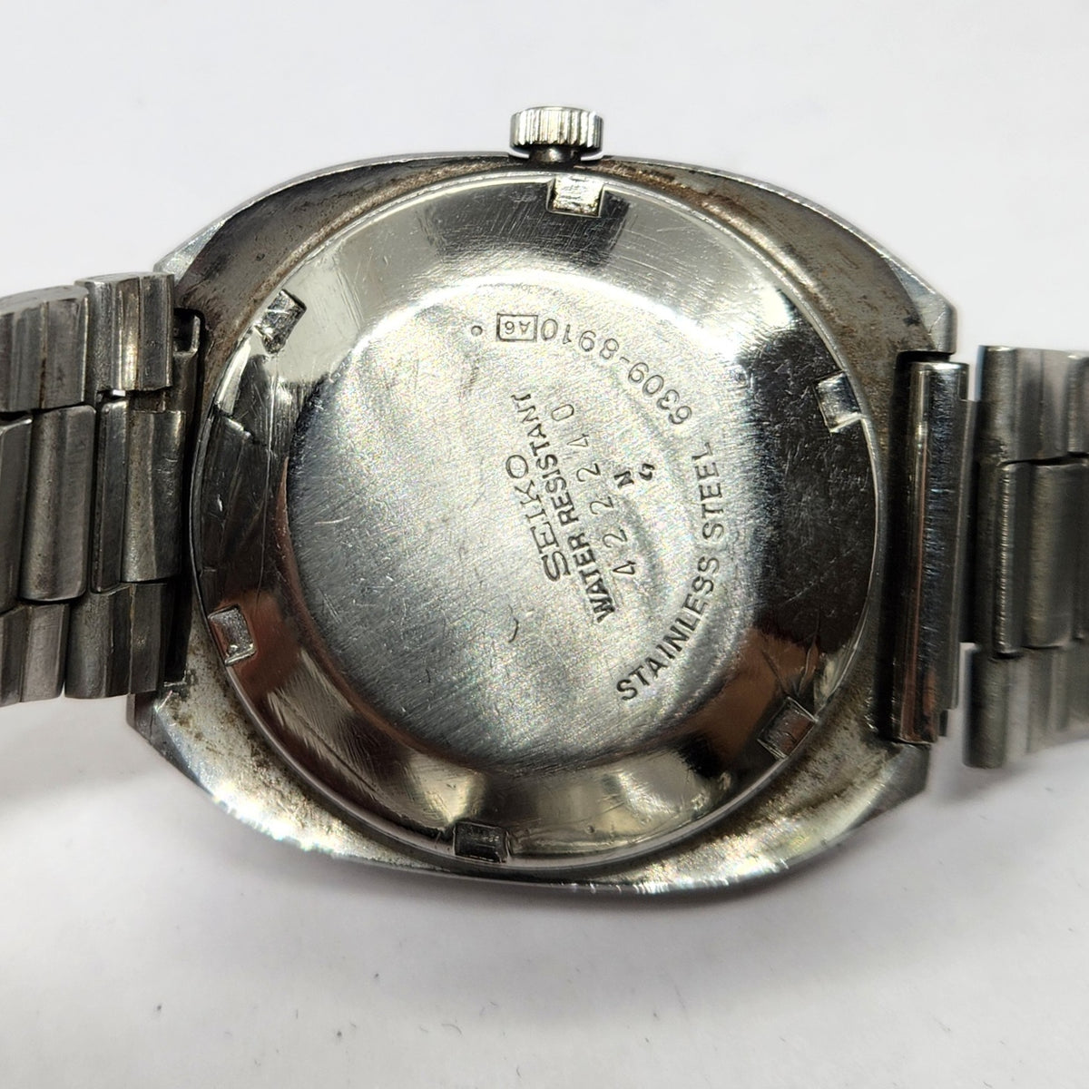 Vintage 1984 Mod Seiko 5 Automatic 6309-8910 White face 17 Jewels Day-Date Japanese Men's Wrist Watch OG248