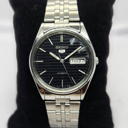 Vintage 1983 Original Seiko 5 Automatic 6309-8900 Black face 17 Jewels Day-Date Japanese Men's Wrist Watch OG249