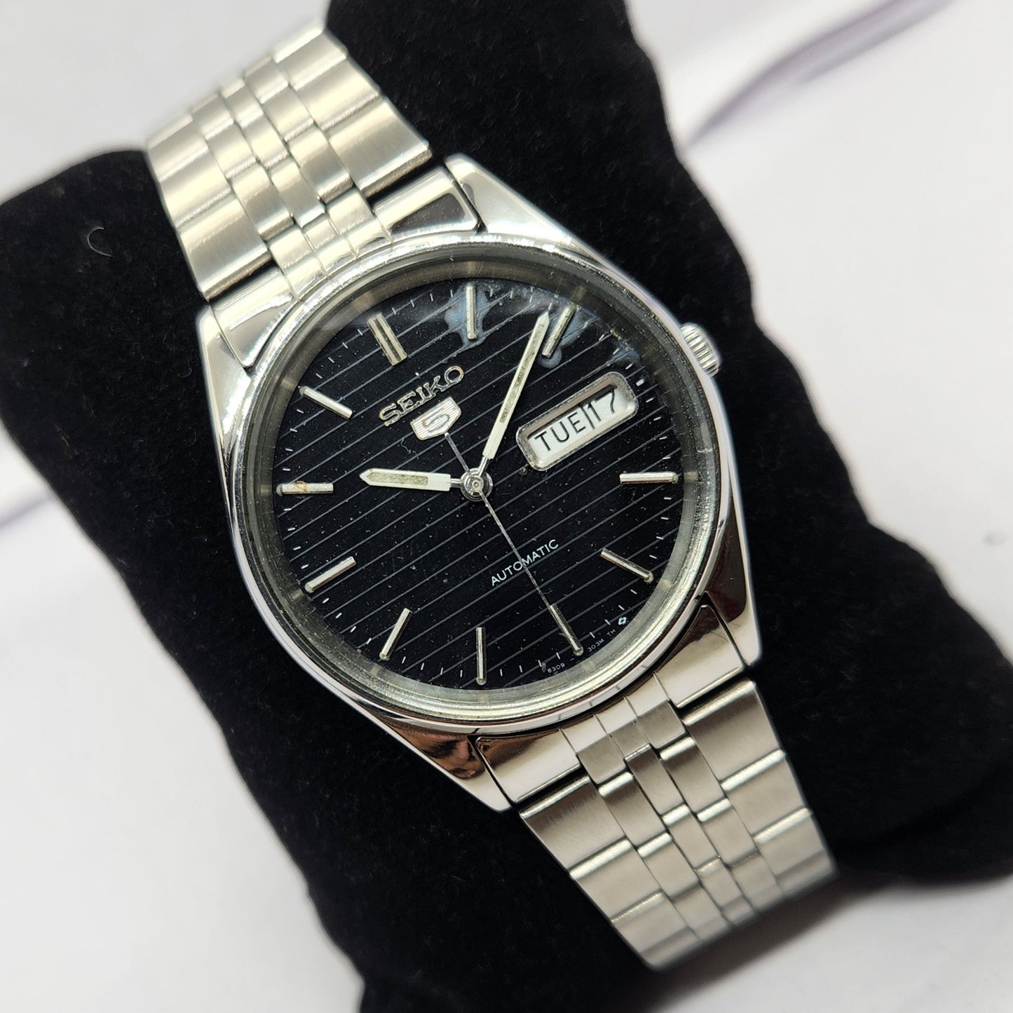 Vintage 1983 Original Seiko 5 Automatic 6309-8900 Black face 17 Jewels Day-Date Japanese Men's Wrist Watch OG249