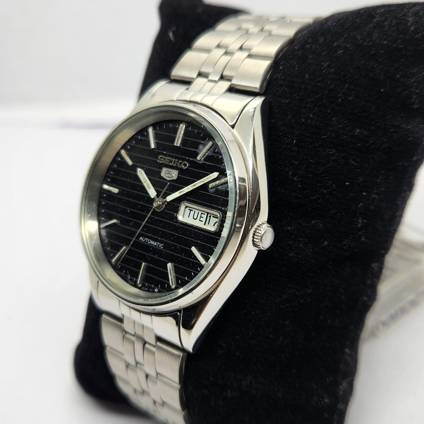 Vintage 1983 Original Seiko 5 Automatic 6309-8900 Black face 17 Jewels Day-Date Japanese Men's Wrist Watch OG249