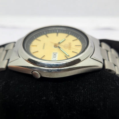 Vintage 1999 Original Seiko 5 Automatic 7S26-3040 Gold face 21 Jewels Day-Date Japanese Men's Wrist Watch OG253