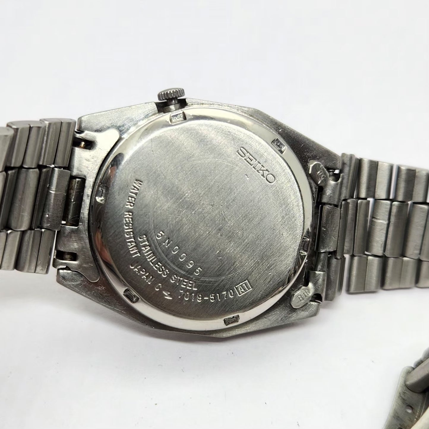Vintage 1975 Original Seiko 5 Automatic 7019-5170 Black face 21 Jewels Day-Date Japanese Men's Wrist Watch OG257
