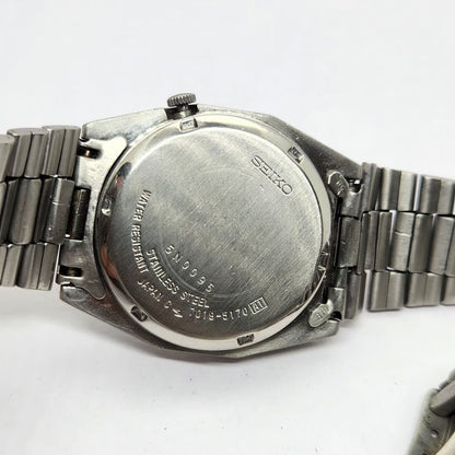 Vintage 1975 Original Seiko 5 Automatic 7019-5170 Black face 21 Jewels Day-Date Japanese Men's Wrist Watch OG257