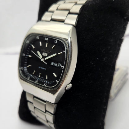 Vintage 1983 Original Seiko 5 Automatic 6309-5820 Black face 17 Jewels Day-Date Japanese Men's Wrist Watch OG258