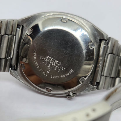 Vintage 1983 Original Seiko 5 Automatic 6309-5820 Black face 17 Jewels Day-Date Japanese Men's Wrist Watch OG258
