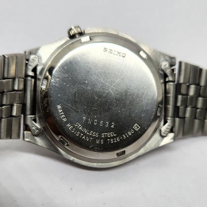 Vintage 1997 Original Seiko 5 Automatic 7S26-3180 Black face 21 Jewels Day-Date Japanese Men's Wrist Watch OG259