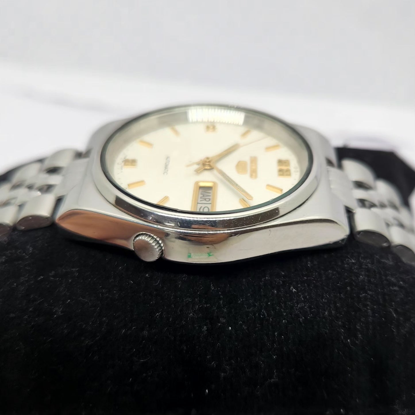 Vintage 1979 Original Seiko 5 Automatic 7009-3161 Silver face 17 Jewels Day-Date Japanese Men's Wrist Watch OG262