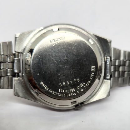 Vintage 1979 Original Seiko 5 Automatic 7009-3161 Silver face 17 Jewels Day-Date Japanese Men's Wrist Watch OG262