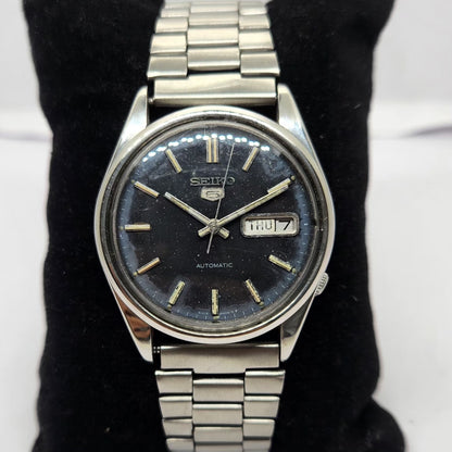 Vintage 1979 Original Seiko 5 Automatic 6309-8220 Black face 17 Jewels Day-Date Japanese Men's Wrist Watch OG263