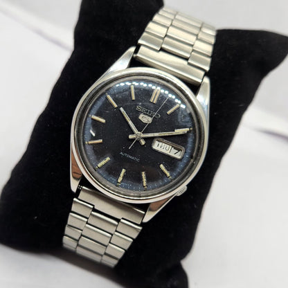 Vintage 1979 Original Seiko 5 Automatic 6309-8220 Black face 17 Jewels Day-Date Japanese Men's Wrist Watch OG263