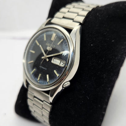 Vintage 1979 Original Seiko 5 Automatic 6309-8220 Black face 17 Jewels Day-Date Japanese Men's Wrist Watch OG263