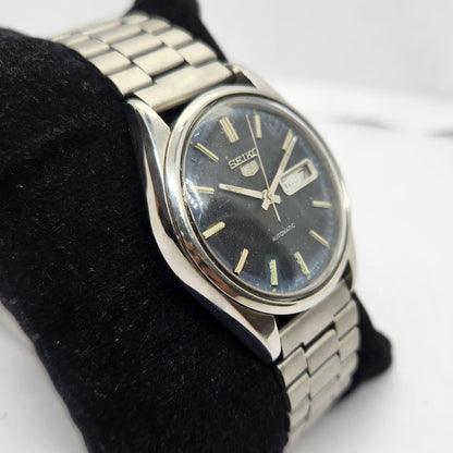 Vintage 1979 Original Seiko 5 Automatic 6309-8220 Black face 17 Jewels Day-Date Japanese Men's Wrist Watch OG263