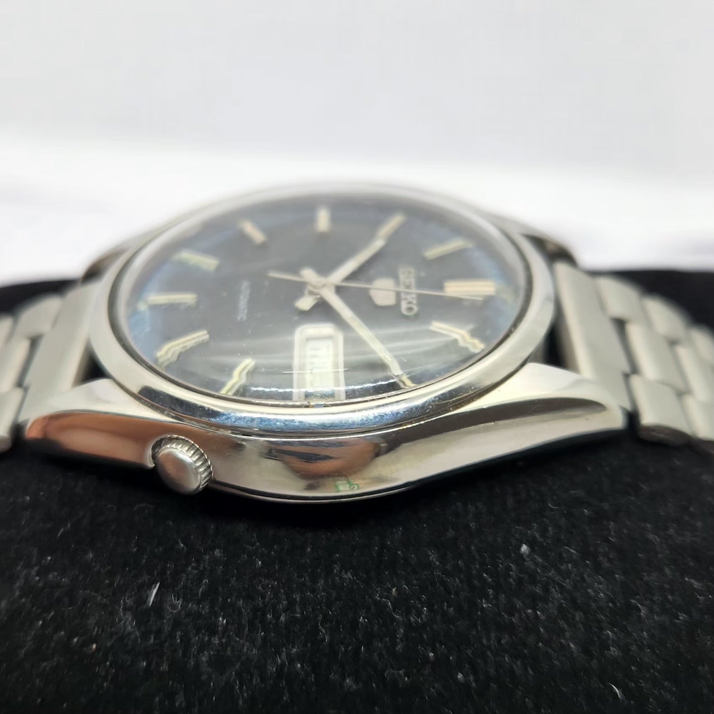 Vintage 1979 Original Seiko 5 Automatic 6309-8220 Black face 17 Jewels Day-Date Japanese Men's Wrist Watch OG263