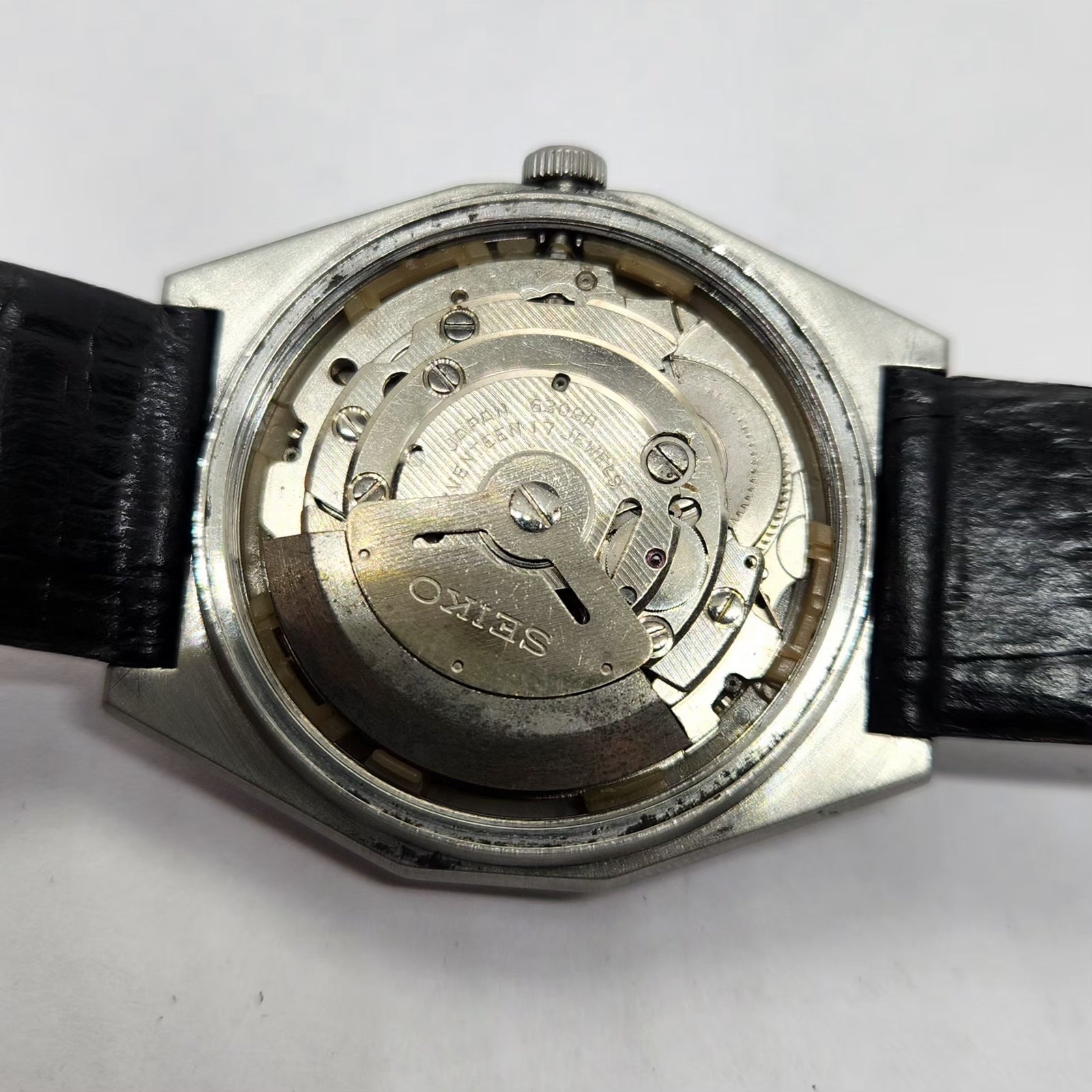 Vintage 1984 Original Seiko 5 Automatic 6309-8820 Black face 17 Jewels Day-Date Japanese Men's Wrist Watch OG264