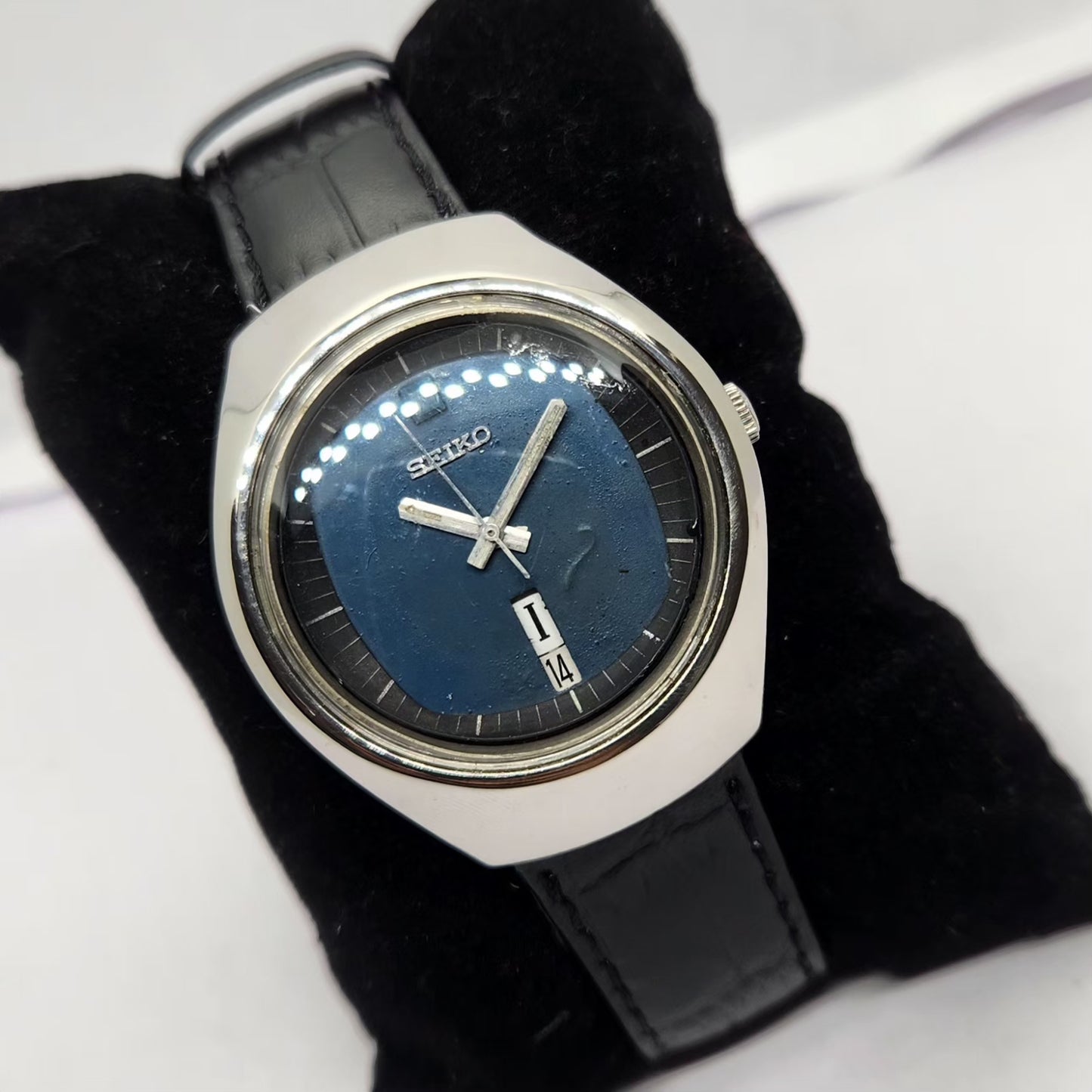 Vintage 1985 Original Seiko 5 Automatic 6309-8840 Blue face 17 Jewels Day-Date Japanese Men's Wrist Watch OG265