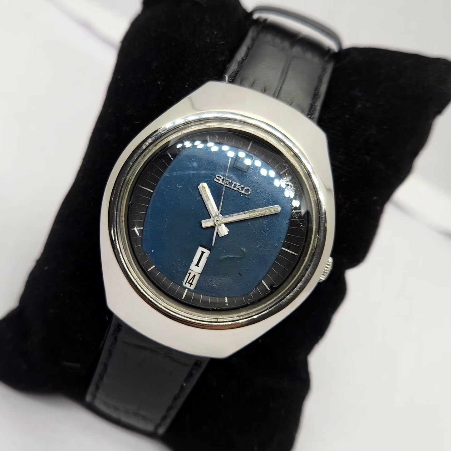 Vintage 1985 Original Seiko 5 Automatic 6309-8840 Blue face 17 Jewels Day-Date Japanese Men's Wrist Watch OG265