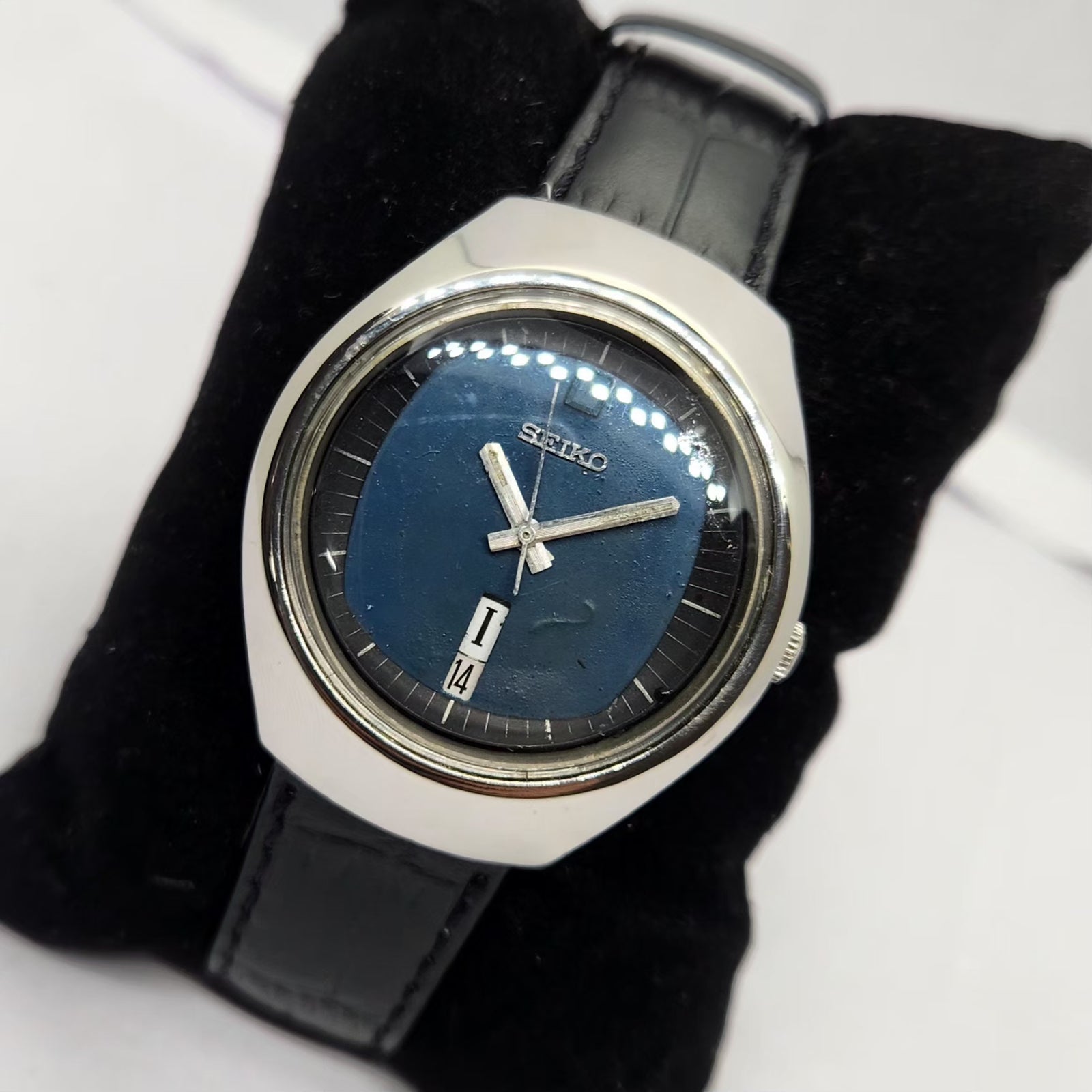 Vintage 1985 Original Seiko 5 Automatic 6309-8840 Blue face 17 Jewels Day-Date Japanese Men's Wrist Watch OG265