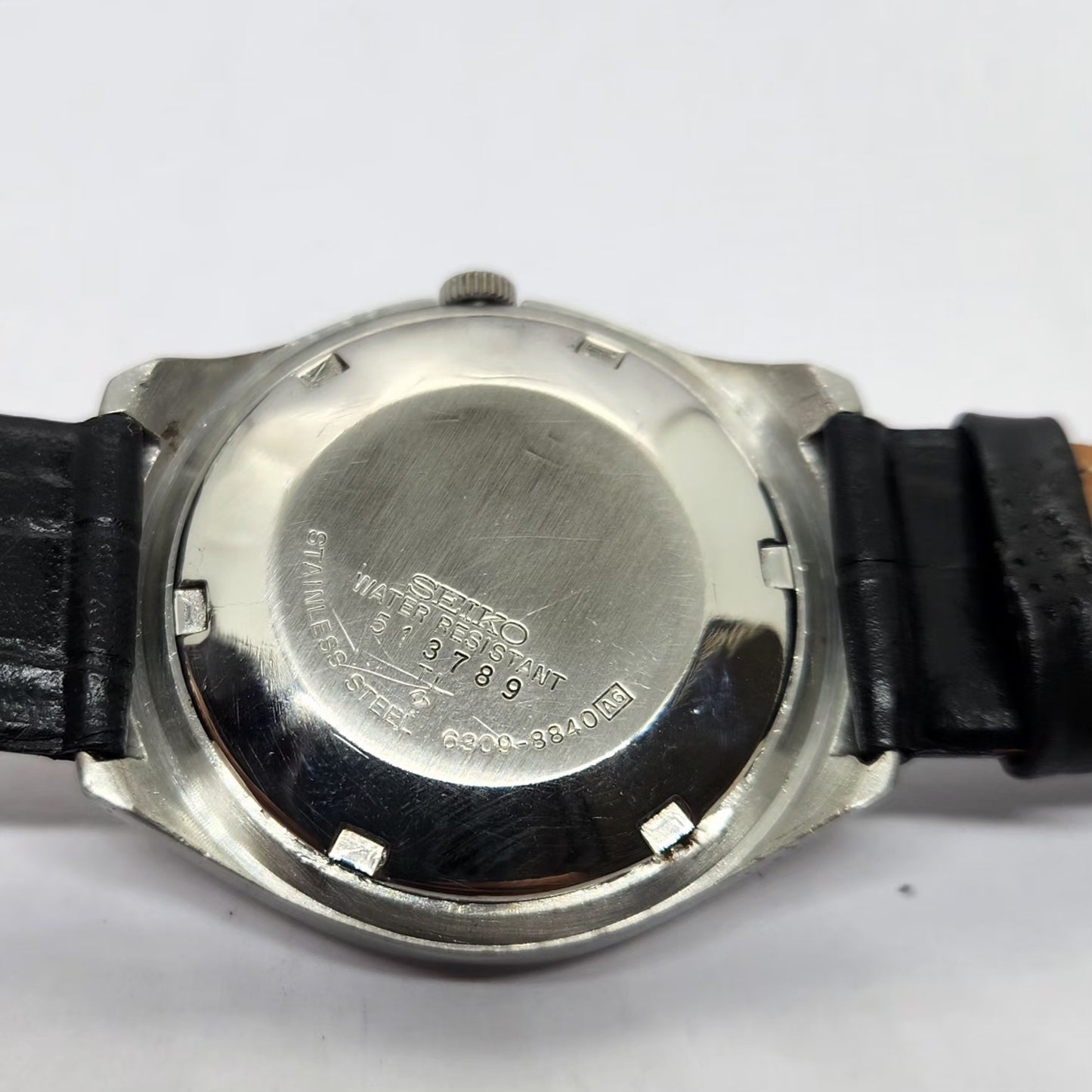 Vintage 1985 Original Seiko 5 Automatic 6309-8840 Blue face 17 Jewels Day-Date Japanese Men's Wrist Watch OG265