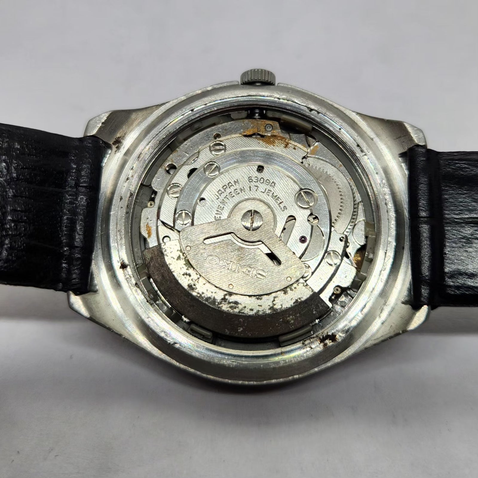 Vintage 1985 Original Seiko 5 Automatic 6309-8840 Blue face 17 Jewels Day-Date Japanese Men's Wrist Watch OG265