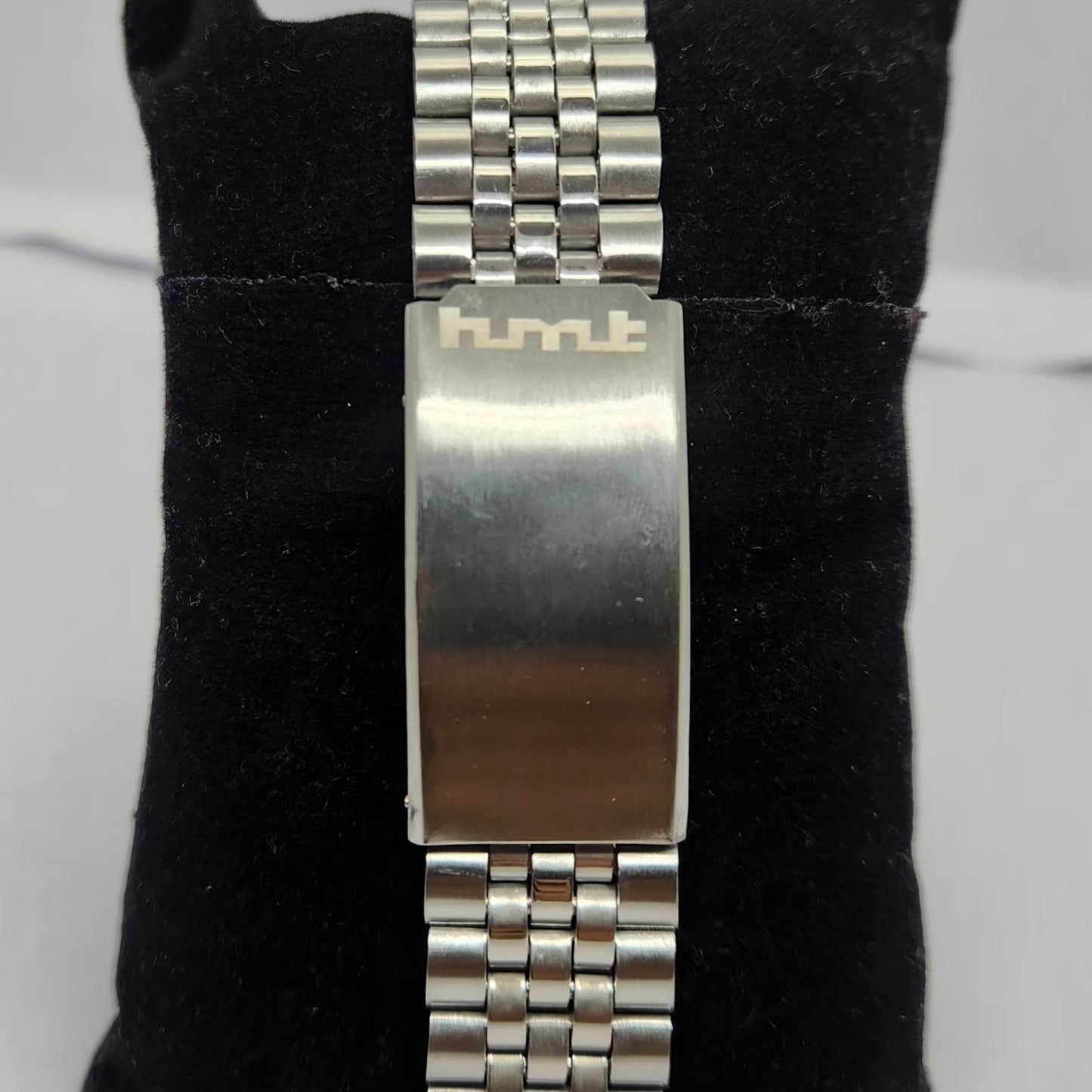 Vintage MOD HMT Janata Hand Winding 17 Jewels Red Face Jubilee Bracelet Men's Wrist Watch G01