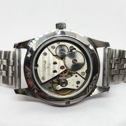 Vintage MOD HMT Pilot Hand Winding 17 Jewels Red Face Jubilee Bracelet Men's Wrist Watch G02