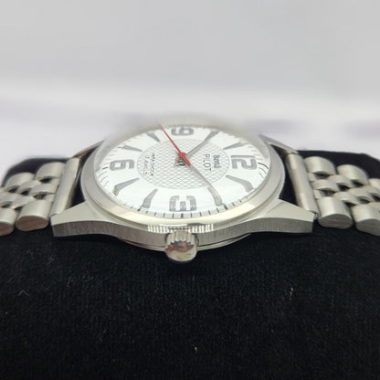 Vintage MOD HMT Pilot Hand Winding 17 Jewels White Face Jubilee Bracelet Men's Wrist Watch G05