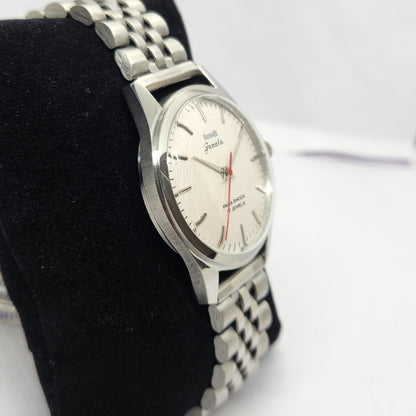 Vintage MOD HMT Janata Hand Winding 17 Jewels Silver Face Jubilee Bracelet Men's Wrist Watch G09