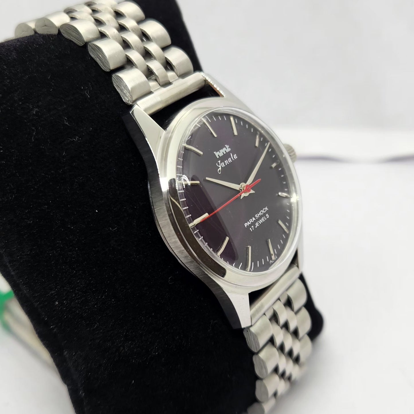 Vintage MOD HMT Janata Hand Winding 17 Jewels Purple Face Jubilee Bracelet Men's Wrist Watch G11