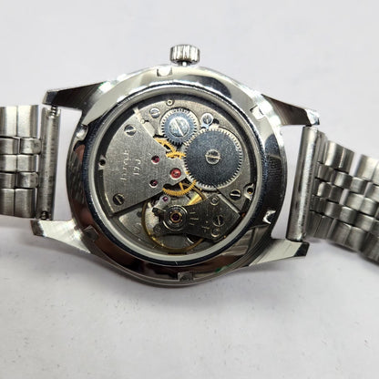 Vintage MOD HMT Janata Hand Winding 17 Jewels Blue Face Jubilee Bracelet Men's Wrist Watch G12